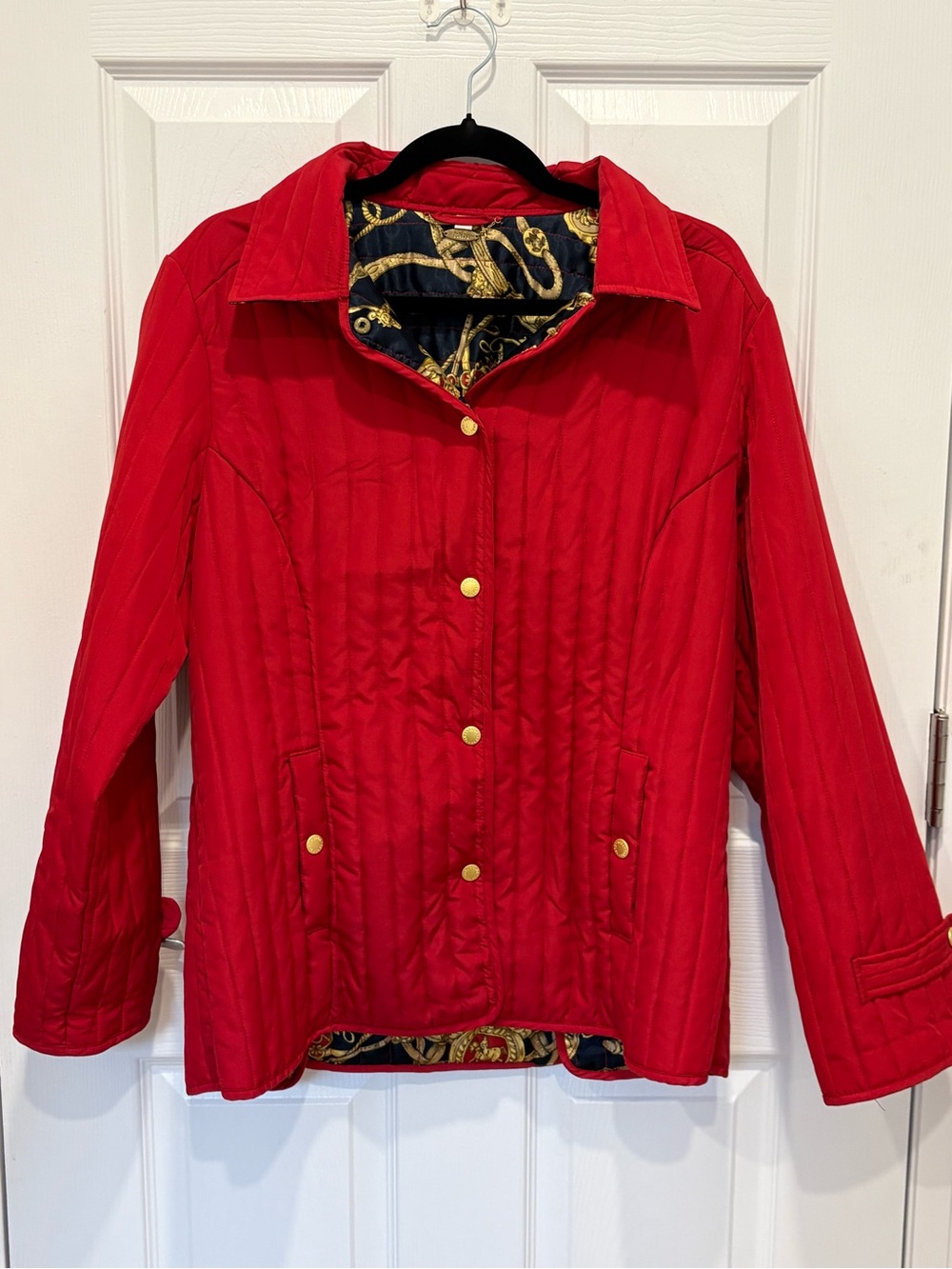 Tabi international Red Quilted Women's Jacket with Decorative Lining #1161